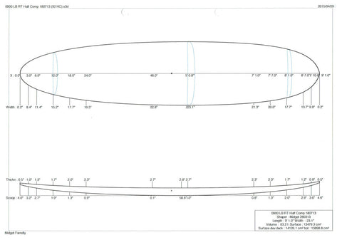 9'0" Round tail Half Comp Longboard